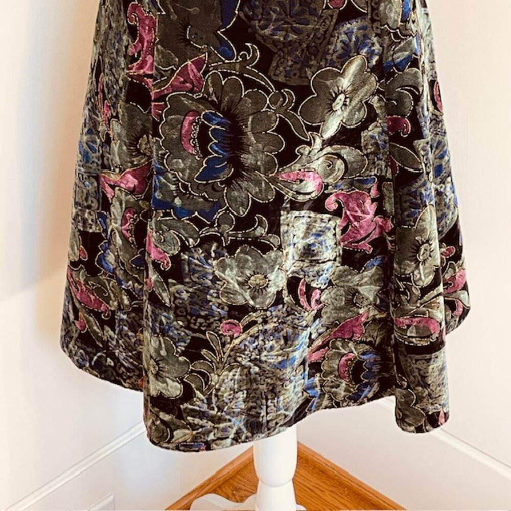 Roberta Vintage 90's Whimsigoth Forest Fairy Crushed Velvet Formal Mini Medium - Picture 4 of 12